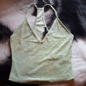 🆕️Forever 21 Light Green Velvet Cami Crop Top
